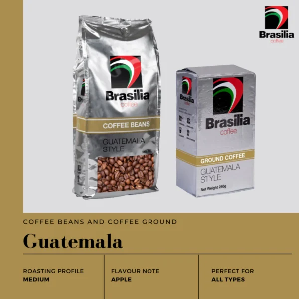 Carton Deal   Brasilia Coffee Ground Brick Pack Guatemala 250g x 8 units  100  Arabica Coffee Powder