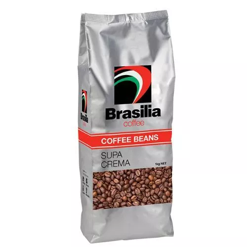 Brasilia Coffee Beans Espresso Supa Crema 1kg  Roasted Whole Arabica Coffee Beans