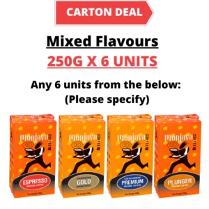Carton Deal  Monjava Coffee Ground Brick Pack Mixed Flavours  250g x 6 Units