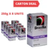 Carton Deal   Brasilia Coffee Ground Brick Pack Decaf 250g x 8 Units  100  Arabica Coffee Powder