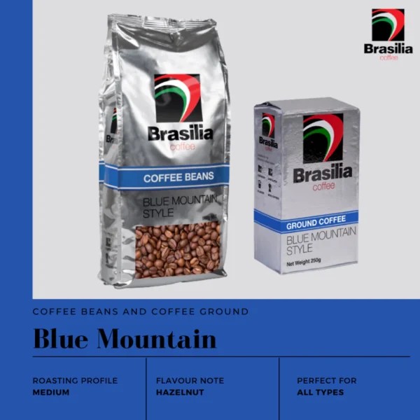 Brasilia Coffee Beans Blue Mountain 500g   Roasted Whole Arabica Coffee Beans