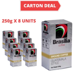 Carton Deal   Brasilia Coffee Ground Brick Pack Guatemala 250g x 8 units  100  Arabica Coffee Powder