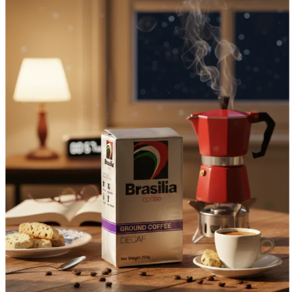 Carton Deal   Brasilia Coffee Ground Brick Pack Decaf 250g x 8 Units  100  Arabica Coffee Powder