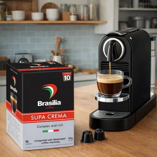 Brasilia Coffee Capsule Supa Crema INT 10  52g  Compatible with Nespresso Coffee Machine