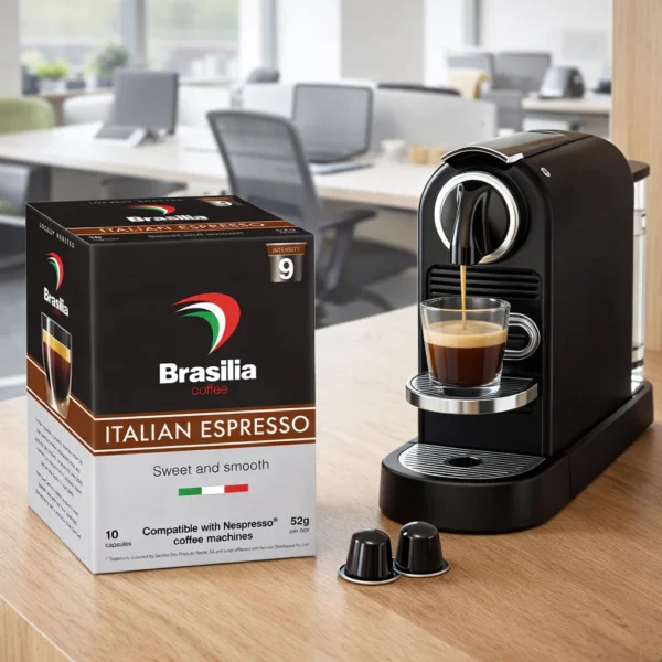 Brasilia Coffee  Capsule Italian Espresso  52g  10 Capsules   Compatible with Nespresso