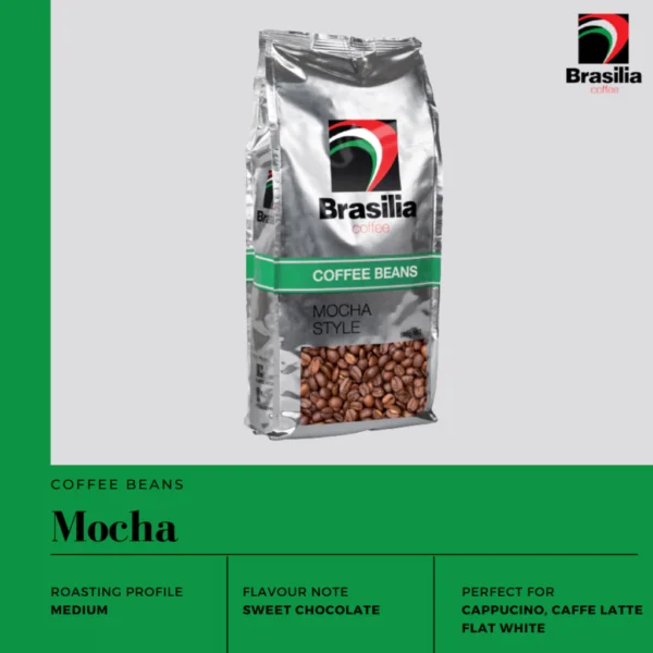 Brasilia Coffee Beans Mocha Blend 500g  100  Roasted Whole Arabica Coffee Beans