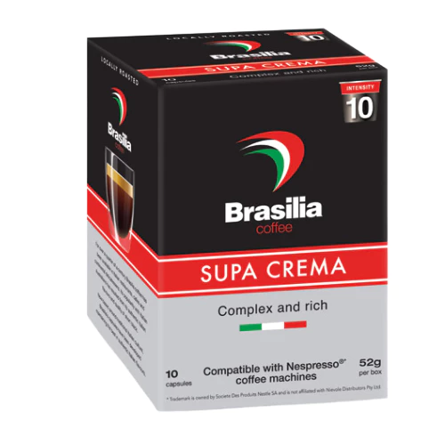 Brasilia Coffee Capsule Supa Crema INT 10  52g  Compatible with Nespresso Coffee Machine